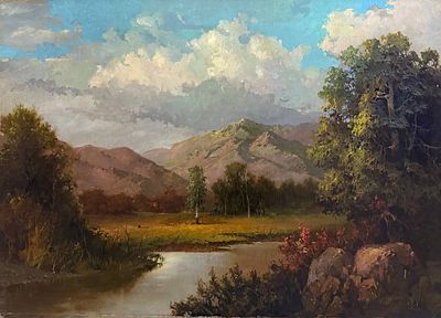 Н.Х. "В дельте реки" Конец XIX века. РР23 Российская Империя. Холст, масло. Размер 63,5х89 см.