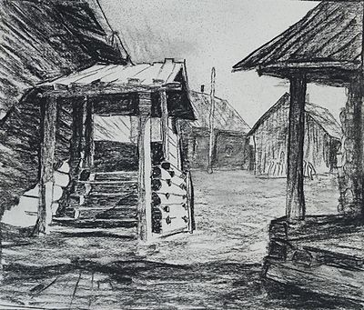 Комаров В.В. ГЗ23 Бумага, угольный карандаш. Размер 57х57 см. Комаров Валерий Владимирович 