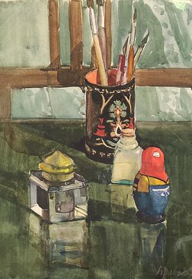 Прибыловский В.А.1950-е годы. Бумага, акварель. Размер 38х27,5 см. Подпись автора в правом 