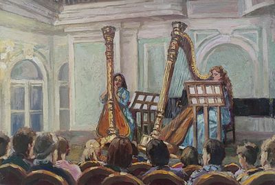 Соломин Н.К. 1980-е годы. РР23 Картон, гуашь. Размер 32,5х47,5 см. Соломин Николай 