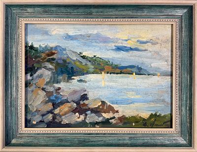 Налбандян Д.А. 1957 год. ГД25 Холст на картоне, масло. Размер 25х35 см. Подпись автора в правом 