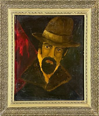 Фальк Р.Р. (?) "Портрет мужчины в шляпе" Холст, масло. Размер 49х40,5 см. Ро́берт Рафаи́лович 