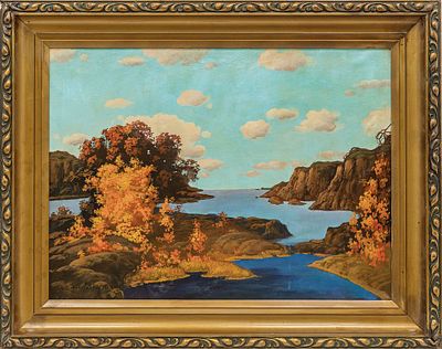 Колесников С.Ф. "Осень в лесу" 1953 год. ШП25 Холст, масло. Размер 60х80 см. Подпись автора в 
