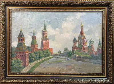 Подколзин А.А. "Красная площадь". 1967. мр23 Картон, холст, масло, 33х48 см. Александр 