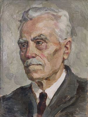 Солоницын А.П. 1948-49 годы. ГЗ23 Холст без подрамника, масло. Размер 28,8х21,5 см. Подпись 