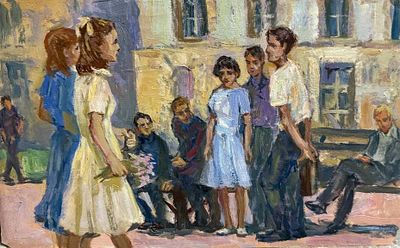 Моссаковский П.А. 1950-е годы. МР23 Бумага, масло. Размер 23х38 см. Подпись автора на обороте. 