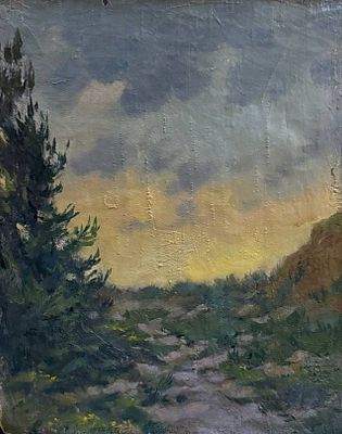 Подколзин А.П. 1970-е годы. МР23 Холст без подрамника, масло. Размер 34,6х28,5 см. . Александр 