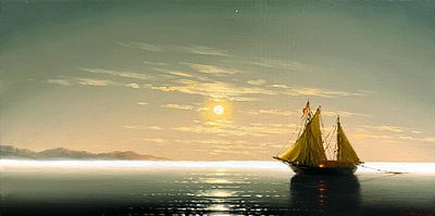 Кириллов С. "Штиль" МР23 Холст, масло. Размер 25х50 см.