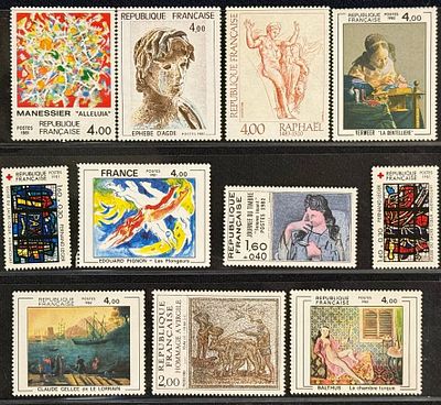 Франция. Набор марок по искусству. 1981-1982 годы. **. Цена по каталогу: 18,5€