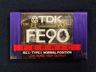 Аудиокассета TDK FE90 Ferric I. 1998 год. Длительность записи: 90 мин. Запечатана.