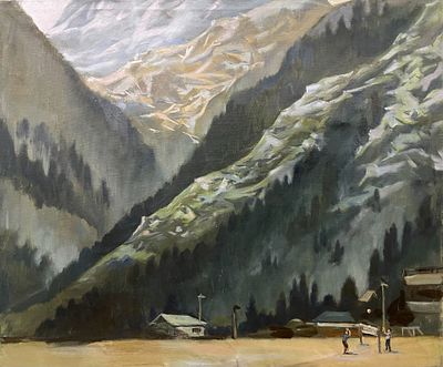 Макаров А. "Предгорье г. Хылашань" 2003 год. МР23 Холст, масло. Размер 58х70 см.