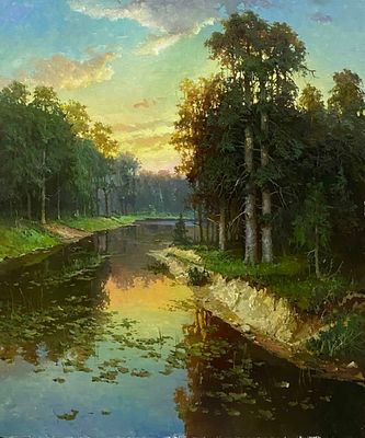 Быков В.А. "Тишина" 2013 г. Холст, масло. Размер 70х55 см. Быков Виктор Александрович (1958 