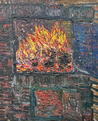 Карабчиевский Д.Ю. "Печь" 1980-е годы. МР23 Холст, масло. Размер 63х77 см. Дмитрий Юрьевич 
