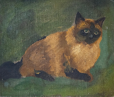 Бабич-Островская А.Г. "На лужайке" 1998 год. ГЗ23 Холст на картоне, масло. Размер 20х25 см. Алла 