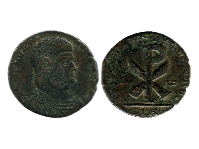 Нуммий. Римская империя. Магнеций. 350-353 годы. &AElig;. 5.09 г, 23 мм. Монеты Магненция интересны 