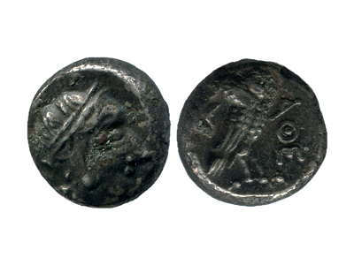 Драхма. Афины. Восточная чеканка. IV в. до н. э. Серебро. 4.04 г, 13 мм