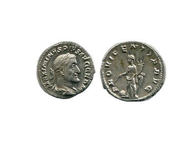 Денарий. Римская империя. Максимин I Фракиец. 235-238 годы. Серебро. 2.89 г, 20 мм
