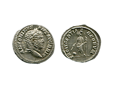 Денарий. Римская империя. Каракалла. 198-217 годы. Серебро. 3.36 г, 20 мм