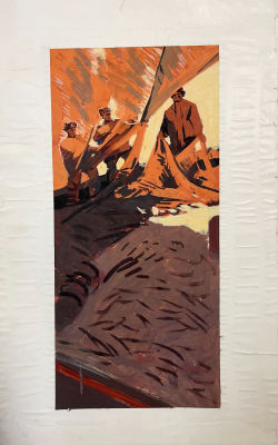 Хороший улов. Ткаченко В.И.1964 год. Бумага, темпера. Размер 74х49 см. Ткаченко Владимир Ильич 