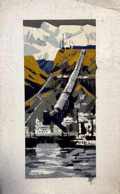 Северный Порт. Ткаченко В.И. 1964 год. Бумага, гуашь, смешанная техника. Размер 74х49 см. Ткачен 