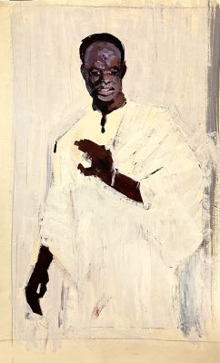 Студент университета Дружбы Народов. Ткаченко В.И. 1967 год. Бумага, темпера, смешанная 