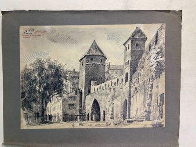 Таллин. Башни в городской стене. 1968 год.
Ю. Разумовский. Бумага, карандаш. Размер 29х39 см.