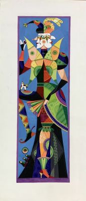 «С. Комарох» Левицкий А. 2000-й год. Бумага, тушь, гуашь. Размер 60х21 см. Левицкий Александр