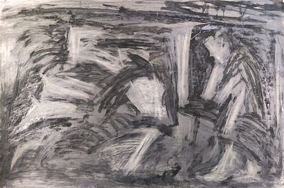Наседкин Н.Н. "Кормление коз" 1994 год. ГЗ23 Бумага, карандаш, гуашь. Размер 57х86 см. Николай 