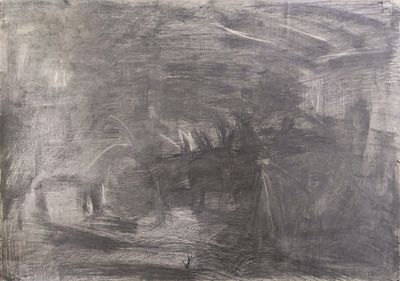 Наседкин Н.Н. "Козы" 1990 год. ГЗ23 Бумага, карандаш. Размер 61х86 см. Николай Николаевич 