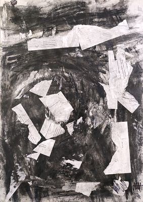 Наседкин Н.Н. "Колодец" 2003 год. ГЗ23 Бумага, уголь. Размер 84х59 см. Николай Николаевич 