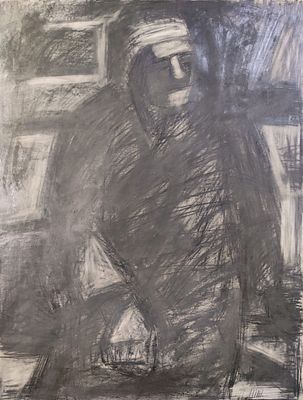 Наседкин Н.Н. "Куницына М." 1989 год. Бумага, карандаш. Размер 73х55,5 см. Николай Николаевич 
