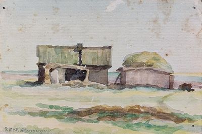 Солоницын А.П. "К.З. Большевик" 1948 год. ГЗ23 Бумага, акварель. Размер 13,5х20 см. 