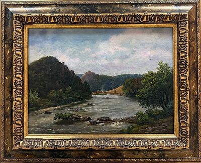 "Горная речка" Н.Х. Вторая половина XIX века. МР23 Европа. Холст, масло. Размер 40х49 см.