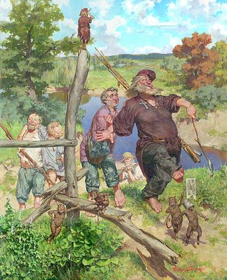 Чумаков-Орлеанский Владимир Викторович "РОДНЫЕ ПРОСТОРЫ" Холст, акрил. Размер 100х80 см. Родился 