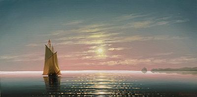 Кириллов С. "Розовый рассвет" МР23 Холст, масло. Размер 25х50 см. Подпись автора в правом 