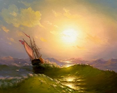 Кириллов С. "Бушующая стихия" МР23 Холст, масло. Размер 40х50 см. Подпись автора в правом 