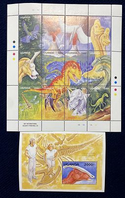 Уганда.
1995. Не полная серия: Доисторические животные. Квартблок и блок. Состояние: MNH.
. Mi 