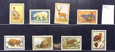 СССР.
1957. 26 марта - 6 декабря. Фауна СССР. 8 марок. Состояние: MNH. Стандарт коллекция: 1906-1913