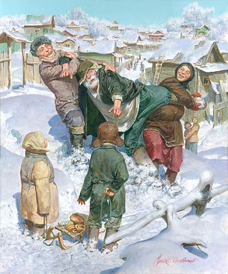 Чумаков-Орлеанский В.В. "Коляда" 2025 год. Холст, масло. Размер 60х50 см. Чумаков-Орлеанский 