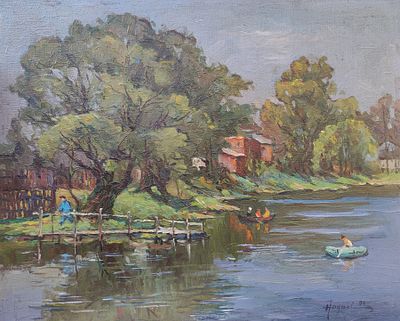 Наумов В.Г. "Выходной день" 1994 год. Холст, масло. Размер 40х50 см. Наумов Виктор Георгиевич 