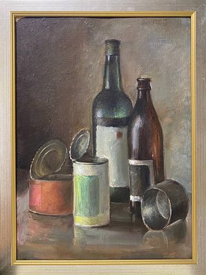 Максимов Н.М. "Натюрморт с бутылками" Холст, масло. Размер 50х40 см. Максимов Николай 