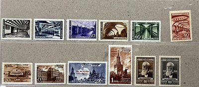 СССР. Серия "800 лет Москвы" 1947 год. Серия "Метро" 1947 год. Серия "П. Чебышев" 1946 год. 