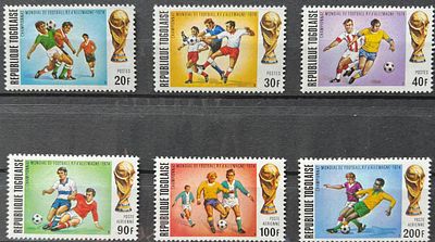 Того. 1974. Чемпионат мира по футболу. Германия. FIFA World Cup 1974. Серия 6 марок. Состояние: MNH