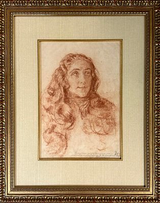 Кардовский Д.Н. "Портрет девушки" ГМ23 Бумага, соус. Размер 34,5х23,5 см. подпись автора в 