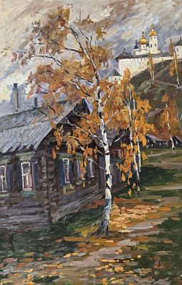 Смирнов М.А. "Дом. Тобольск" 2023 год. Холст, масло. Размер 120х80 см. Подпись автора в правом 