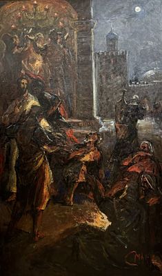 Смирнов М.А. "Отречение Святого Петра" Холст, масло. Размер 200х120 см. Смирнов Марк 