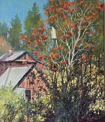 Бровкин М. "Скворечник" Холст, масло. Размер 70х60 см. Михаил Бровкин родился в городе Талдоме 