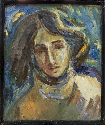 Самсонова "Автопортрет" 1999 год. РР23 Холст, масло. Размер 60х50 см.