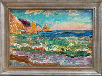 Лебедева "Море Бляу-комрозе" 1995 год. БВ25 Холст, масло. Размер 40x60 см.