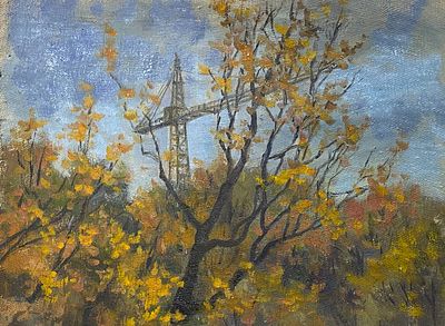 Солоницын А.П. 1950-е годы. РР23 Холст без подрамника, масло. Размер 24х33 см. Солоницын 